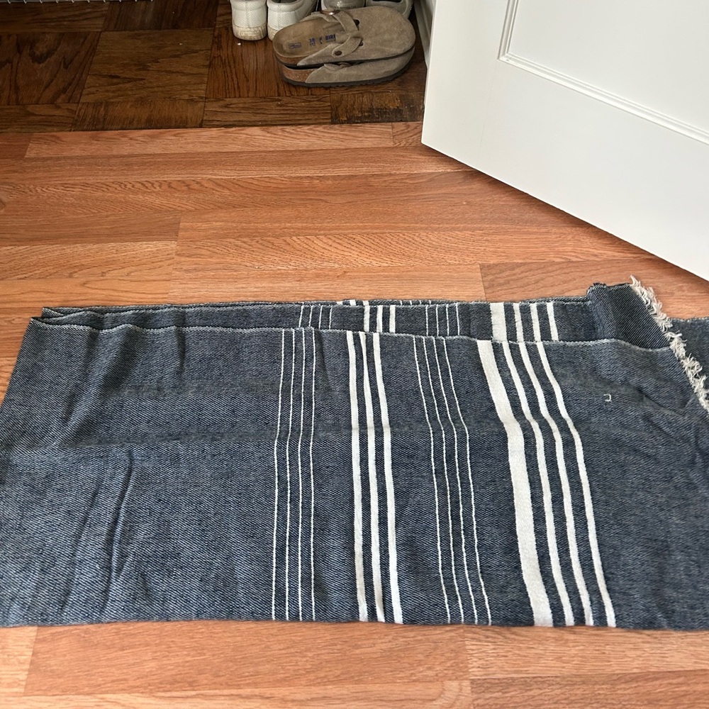 J. Crew Striped Blue and White Shawl